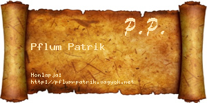 Pflum Patrik névjegykártya